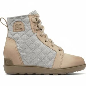 Sorel Women Size 10 Evie II NW Lace Omega Taupe Wet Sand Waterproof Wedge Boots